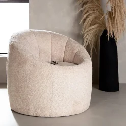 Fauteuil en bouclette Warren - Beige