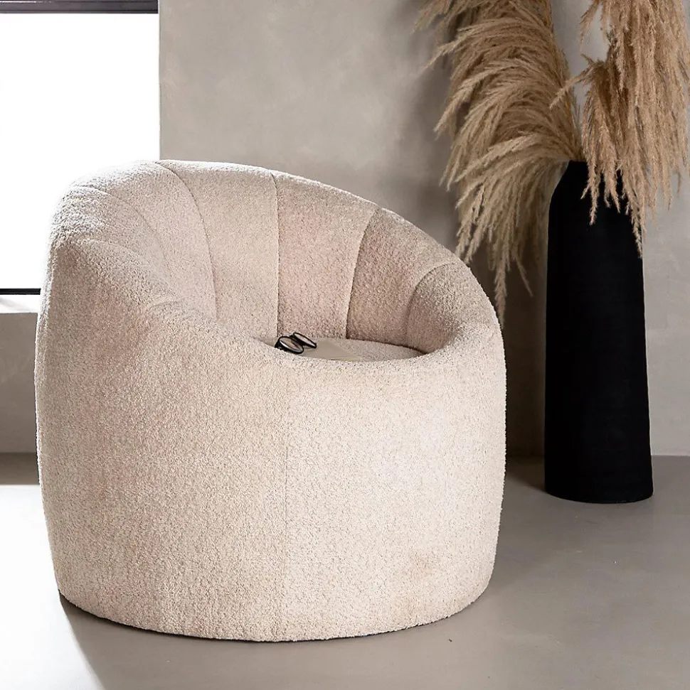Fauteuil en bouclette Warren - Beige