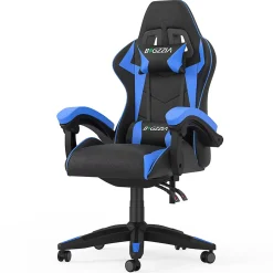 Fauteuil gamer ergonomique en similicuir avec support lombaire et appuie-tête