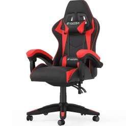 Fauteuil gamer ergonomique en similicuir avec support lombaire et appuie-tête