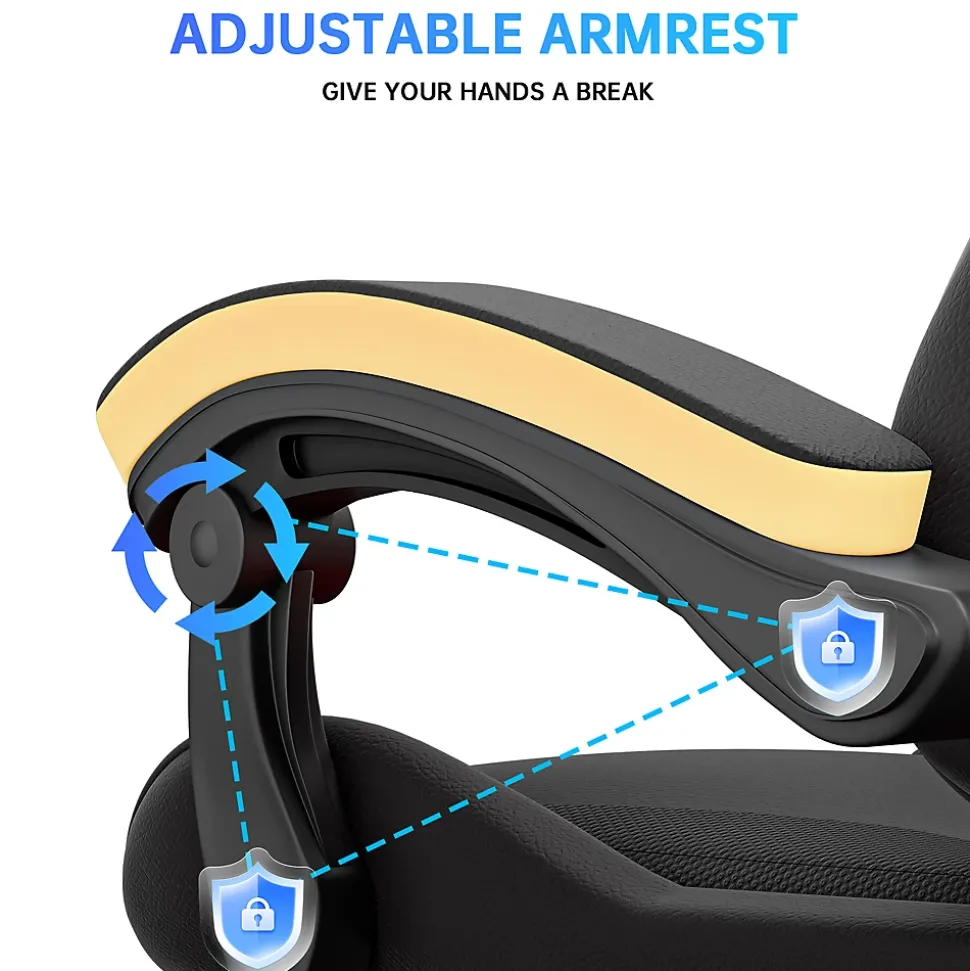 Fauteuil gamer ergonomique avec repose-pieds, dossier inclinable et support lombaire