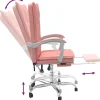 Fauteuil inclinable de bureau Rose Similicuir vidaXL