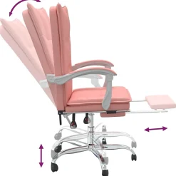 Fauteuil inclinable de bureau Rose Similicuir vidaXL