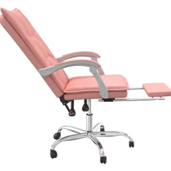 Fauteuil inclinable de bureau Rose Similicuir vidaXL