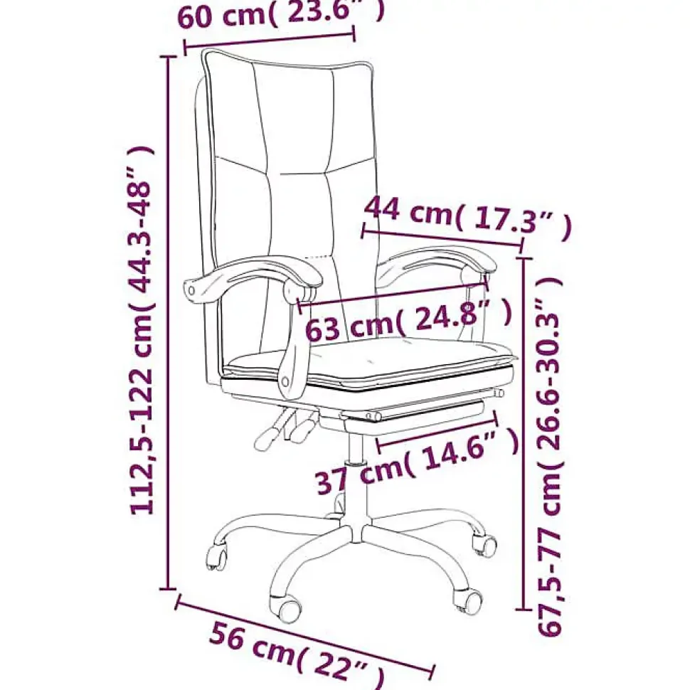 Fauteuil inclinable de bureau Rose Similicuir vidaXL