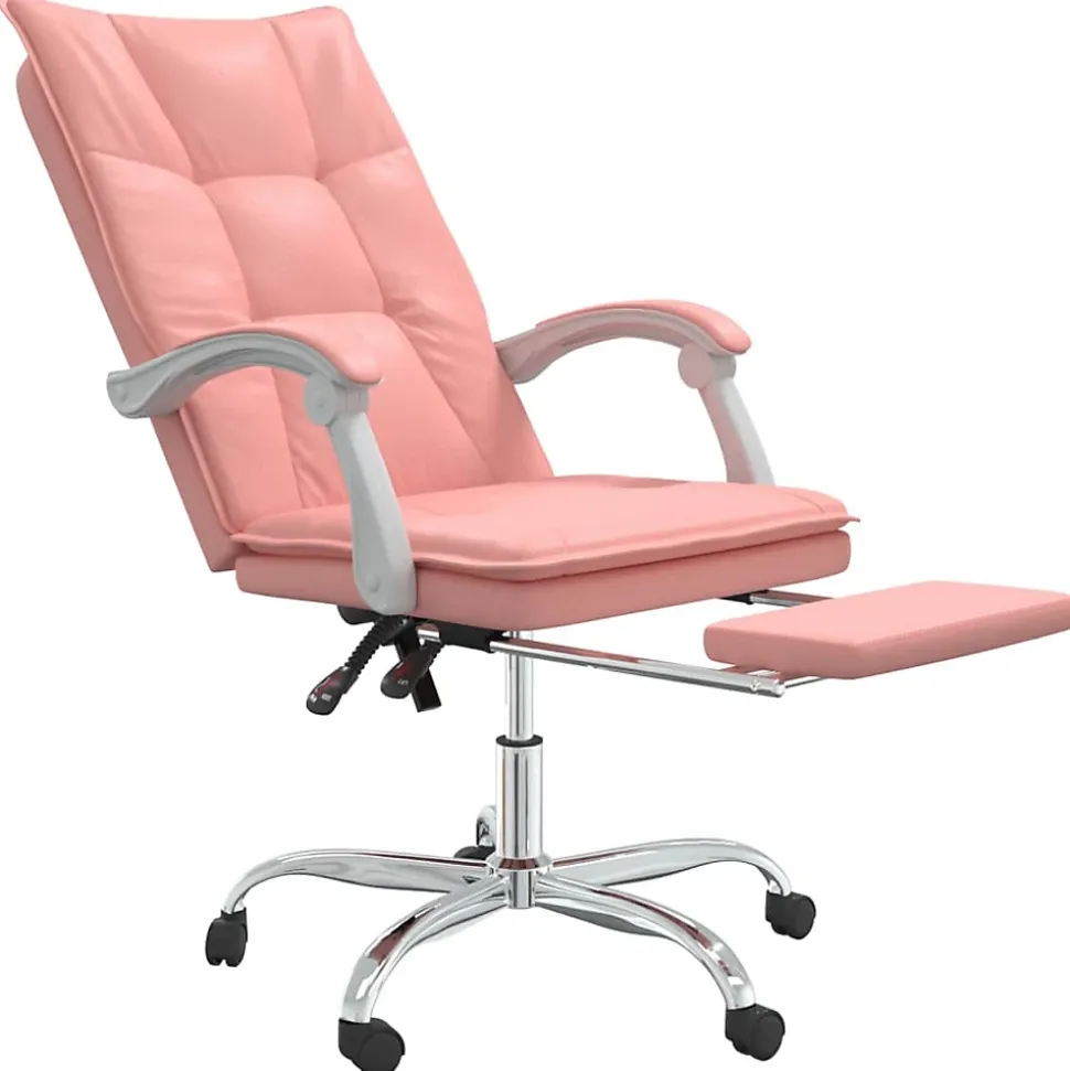 Fauteuil inclinable de bureau Rose Similicuir vidaXL