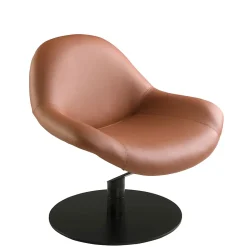 Fauteuil pivotant en similicuir marron moderne et élégant