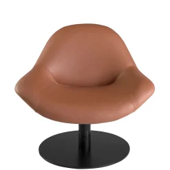 Fauteuil pivotant en similicuir marron moderne et élégant