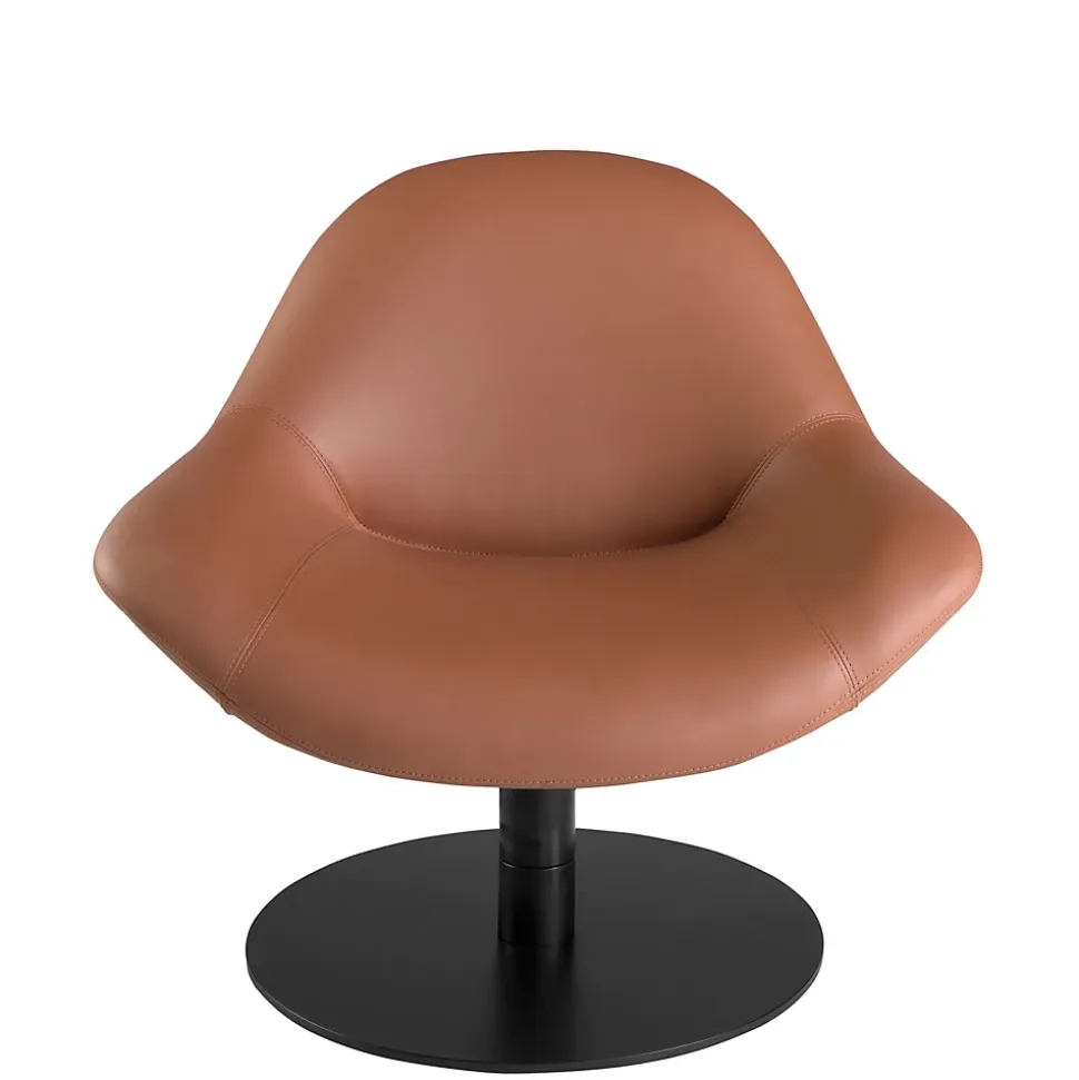 Fauteuil pivotant en similicuir marron moderne et élégant