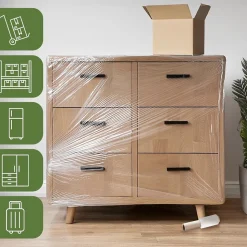 Film Etirable - Poignée - Petit Format Emballage Transparent - 150 m - Support Palette Valise Ordinateur - Protection Meuble