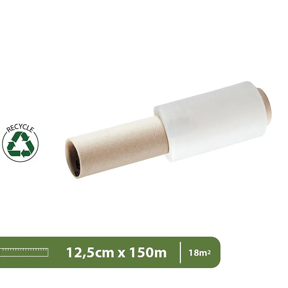 Film Etirable - Poignée - Petit Format Emballage Transparent - 150 m - Support Palette Valise Ordinateur - Protection Meuble