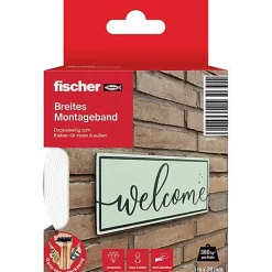 Fischer GOW 560901 Ruban de montage double-face blanc 3 m x 38 mm, 1 pièce