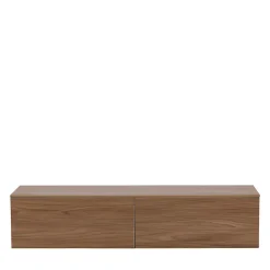 Frihamn - Meuble TV suspendu 2 tiroirs en bois L160cm - Bois foncé