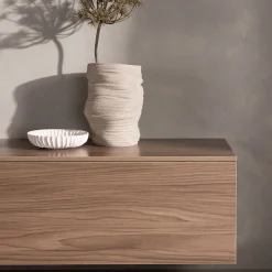 Frihamn - Meuble TV suspendu 2 tiroirs en bois L160cm - Bois foncé