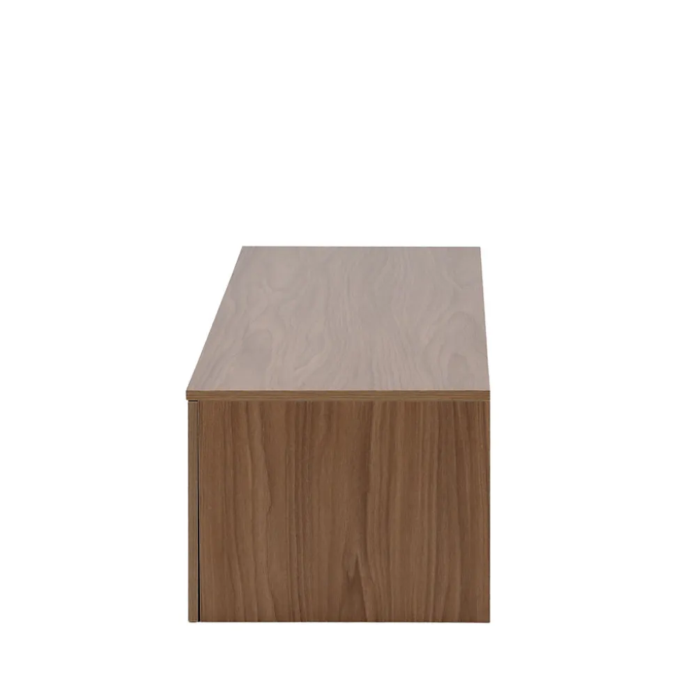 Frihamn - Meuble TV suspendu 2 tiroirs en bois L160cm - Bois foncé