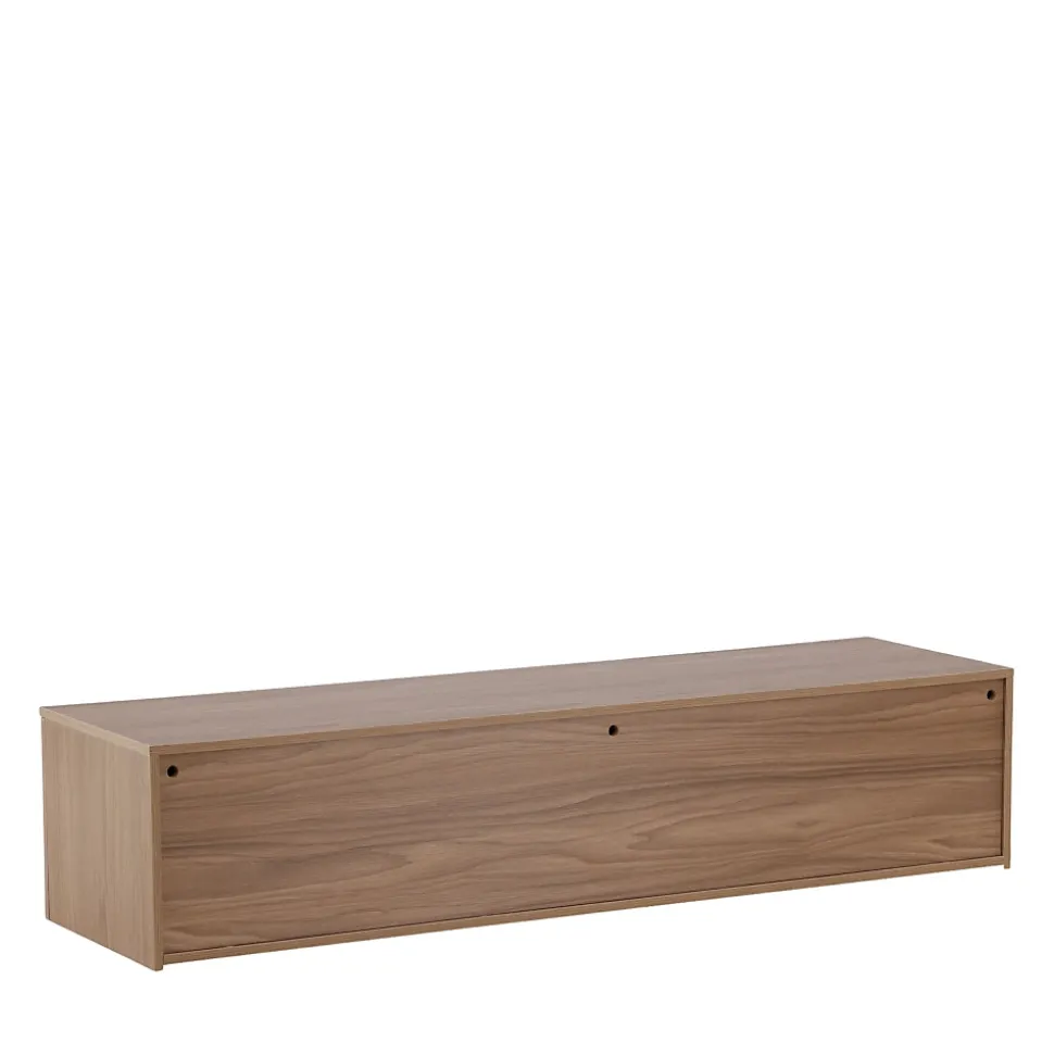 Frihamn - Meuble TV suspendu 2 tiroirs en bois L160cm - Bois foncé