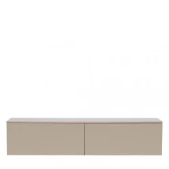 Frihamn - Meuble TV suspendu 2 tiroirs en bois L160cm - Beige