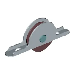 Galet sur rouleaux pour porte lourde gorge 5mm 72,5x20,5mm axe D4 - MONIN - 111210