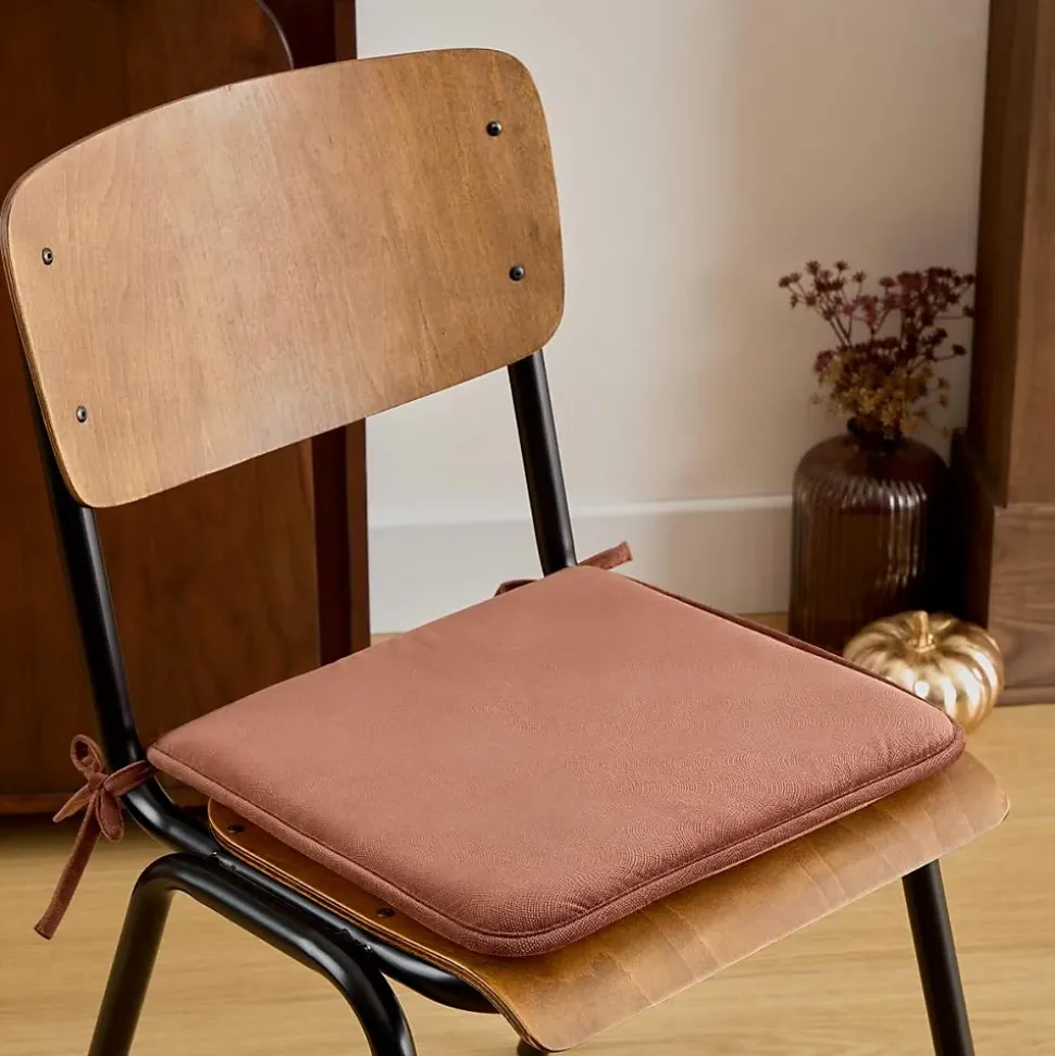 Galette de chaise Lilou marron tonka 38x38cm - Atmosphera