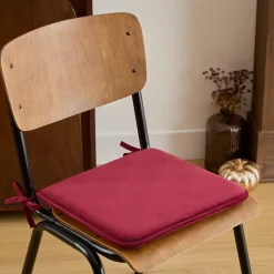 Galette de chaise Lilou rouge grenat 38x38cm - Atmosphera