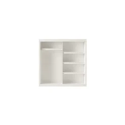 Garde Robe MILS, armoire 2 portes coulissantes avec miroir coloris blanc