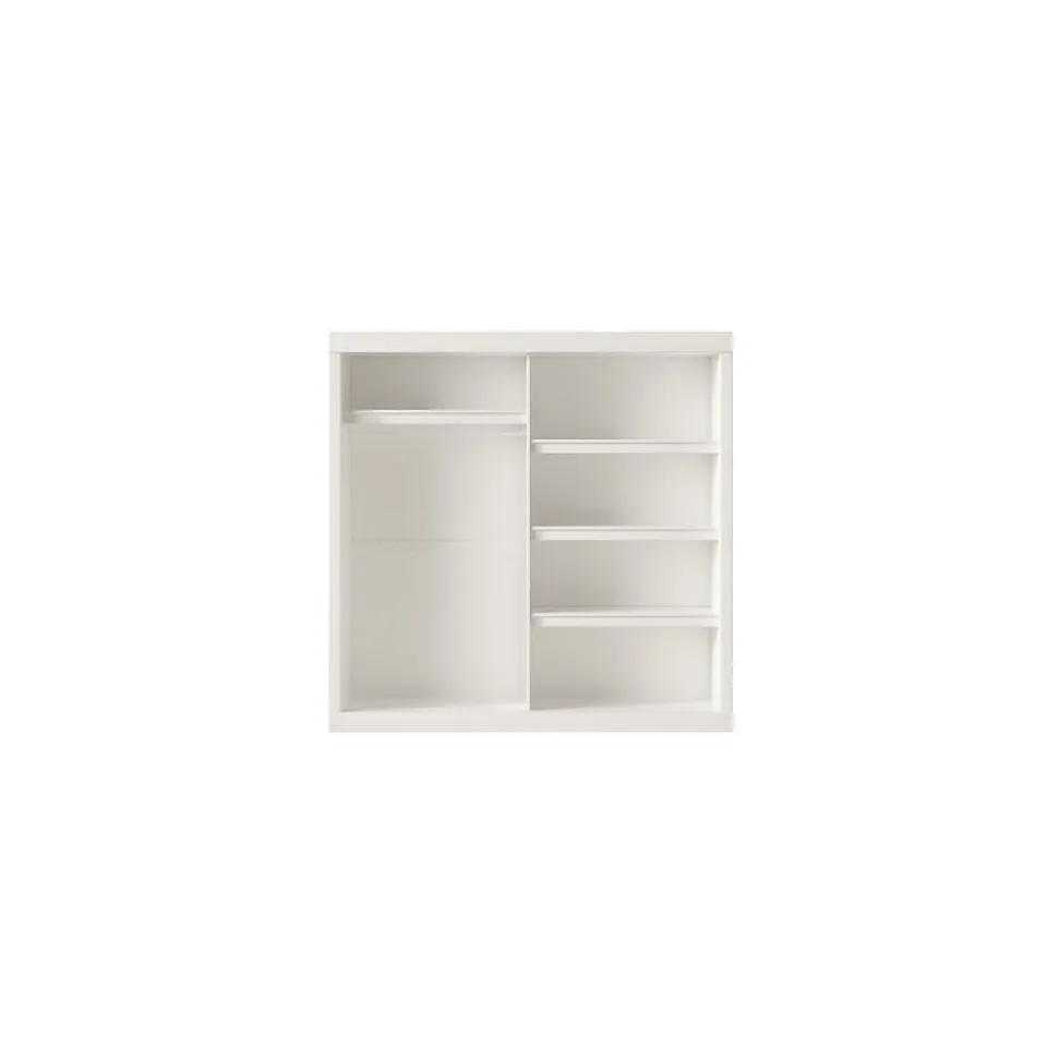 Garde Robe MILS, armoire 2 portes coulissantes avec miroir coloris blanc