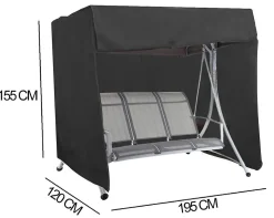 Garden Swing Cover Ferocity 195 x 120 x 155 cm Black 1 pc.