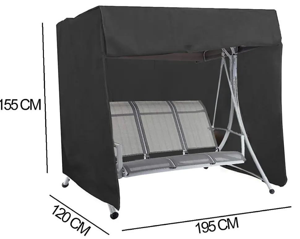 Garden Swing Cover Ferocity 195 x 120 x 155 cm Black 1 pc.