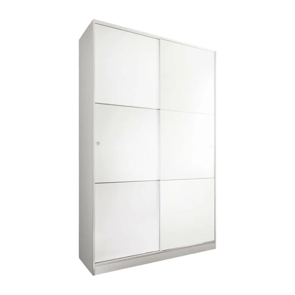 Garde-robe 2 portes Adrenalin, Armoire de chambre, Armoire avec 4 étagères et tringle à vêtements, 120x50h200 cm, Blanc
