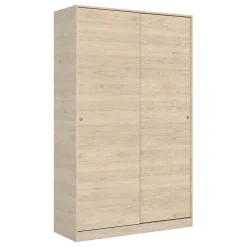 Garde-robe 2 portes Alyson, Cintre pour chambre à coucher, Armoire à portes coulissantes, 120x50h204 cm, Chêne