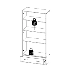 Garde-robe 2 portes Amylya, Meubles de chambre, Penderie de plain-pied, Placard à vêtements, 79x36 h170 cm, Blanc