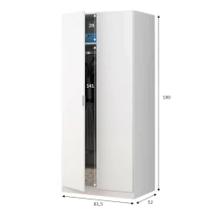 Garde-robe 2 portes Avik, Armoire de Chambre, Meubles de Chambre avec 1 étagère et tringle à vêtements, 82x52h180 cm, Blanc