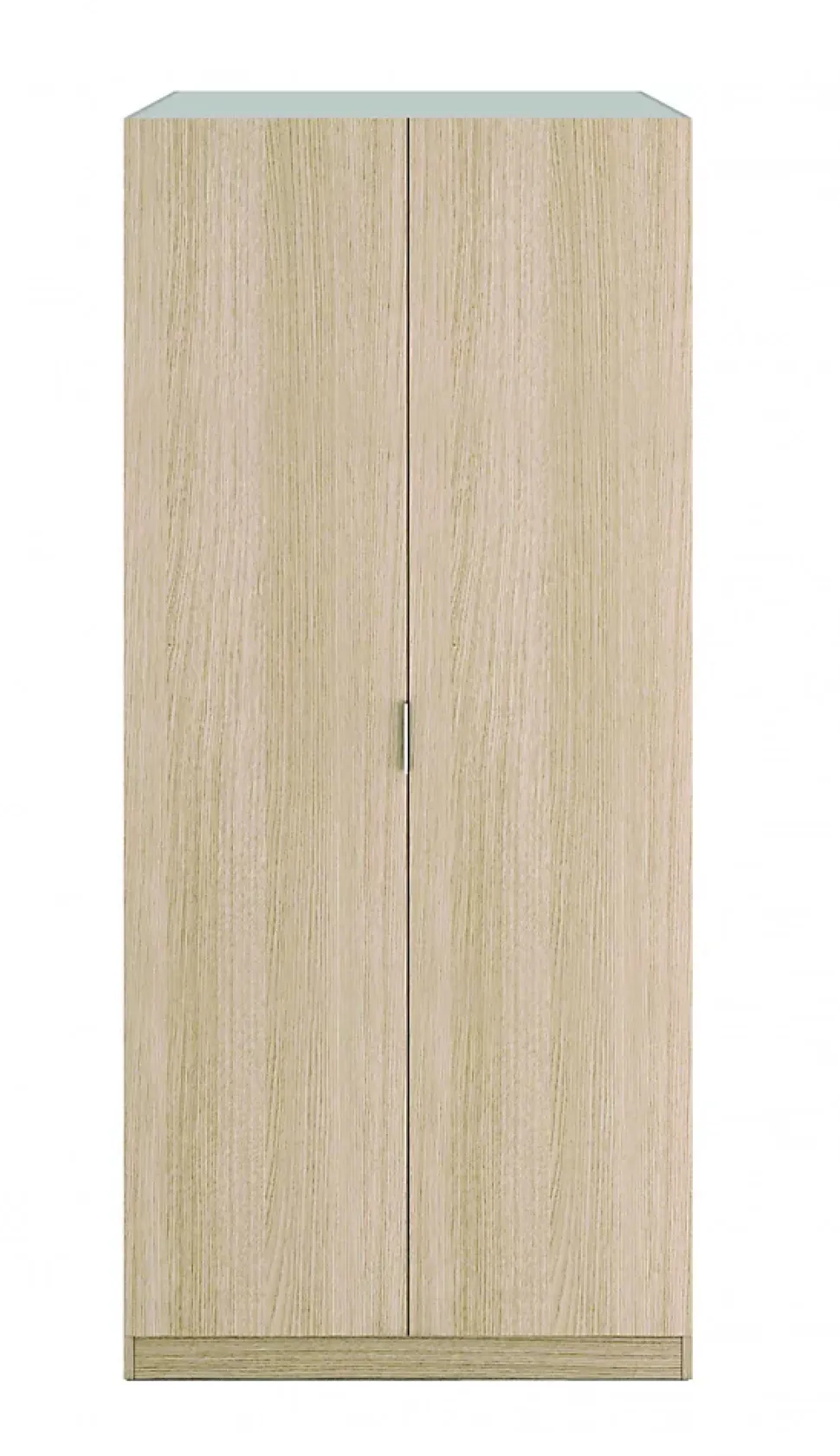 Garde-robe 2 portes Avik, Armoire de chambre, Meubles de chambre avec 1 étagère et tringle à vêtements, 82x52h180 cm, Chêne