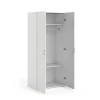 Garde-robe 2 portes Danny, Meubles de chambre, Penderie de plain-pied, Placard à vêtements, 78x50 h175 cm, Blanc