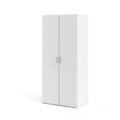 Garde-robe 2 portes Danny, Meubles de chambre, Penderie de plain-pied, Placard à vêtements, 78x50 h175 cm, Blanc
