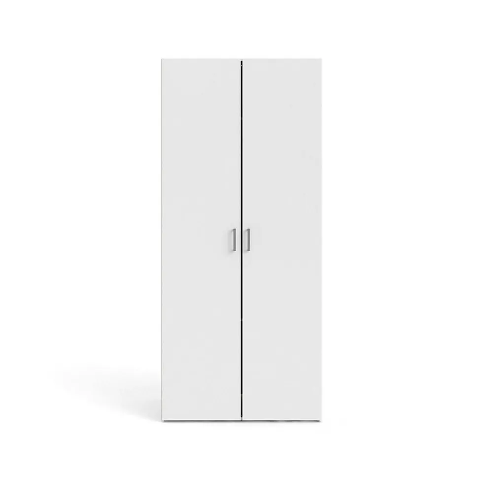 Garde-robe 2 portes Danny, Meubles de chambre, Penderie de plain-pied, Placard à vêtements, 78x50 h175 cm, Blanc