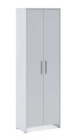Garde-robe 2 portes Ionio, Meubles de chambre, Penderie de plain-pied, Placard à vêtements, 65x38h197 cm, Blanc