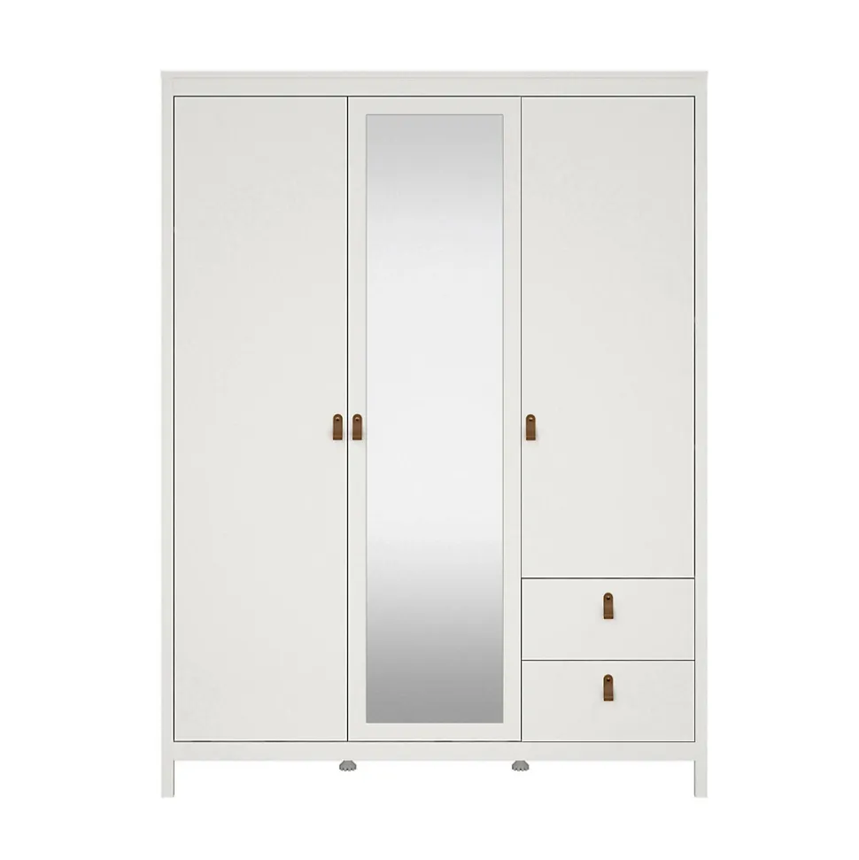Garde-robe 3 portes Rufina, Meubles de chambre, Penderie de plain-pied, Placard à vêtements, 150x58 h199 cm, Blanc