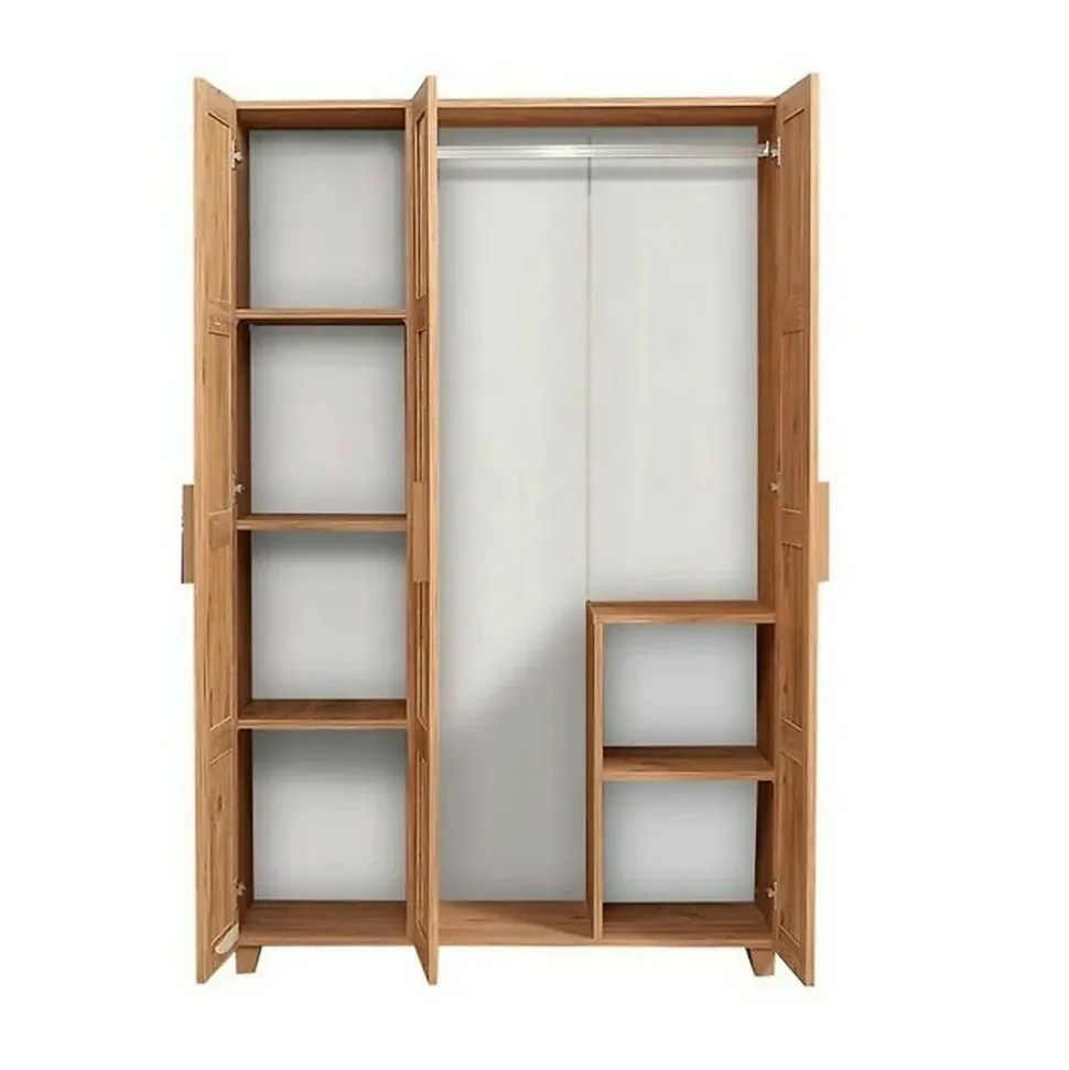 Garde-robe 3 portes Samh, Meubles de chambre, Penderie de plain-pied, Placard à vêtements, 120x48h189 cm, Chêne