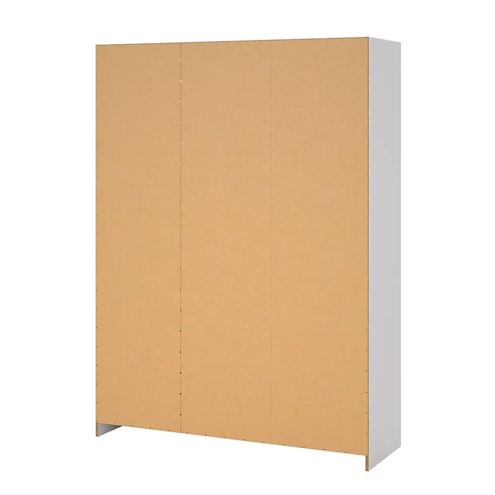 Garde-robe 3 portes Simeon, Meubles de chambre, Penderie de plain-pied, Placard à vêtements, 147x50 h200 cm, Blanc