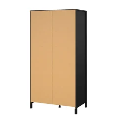 Garde-robe 2 portes Zagabria, Meubles de chambre, Penderie de plain-pied, Placard à vêtements, 102x58 h199 cm, Noir