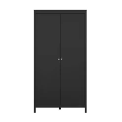 Garde-robe 2 portes Zagabria, Meubles de chambre, Penderie de plain-pied, Placard à vêtements, 102x58 h199 cm, Noir