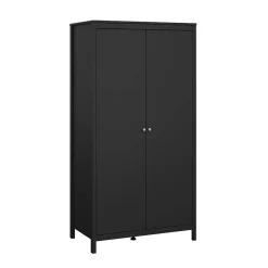 Garde-robe 2 portes Zagabria, Meubles de chambre, Penderie de plain-pied, Placard à vêtements, 102x58 h199 cm, Noir