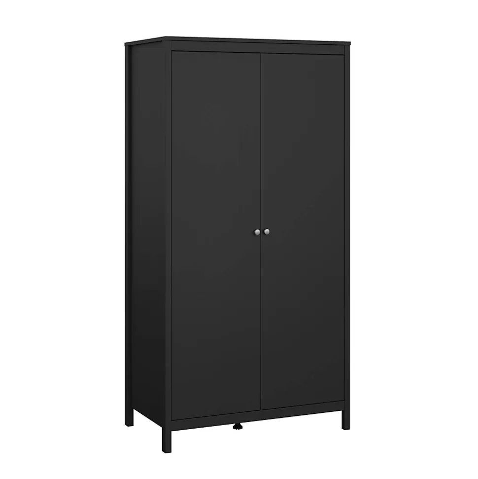 Garde-robe 2 portes Zagabria, Meubles de chambre, Penderie de plain-pied, Placard à vêtements, 102x58 h199 cm, Noir