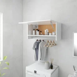 Garde-robe blanc brillant 70x32,5x35 cm bois d'ingénierie vidaXL