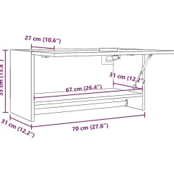 Garde-robe blanc brillant 70x32,5x35 cm bois d'ingénierie vidaXL