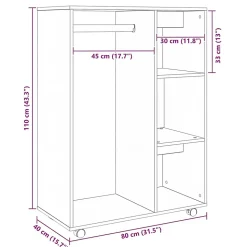 Garde-robe Blanc 80x40x110 cm vidaXL