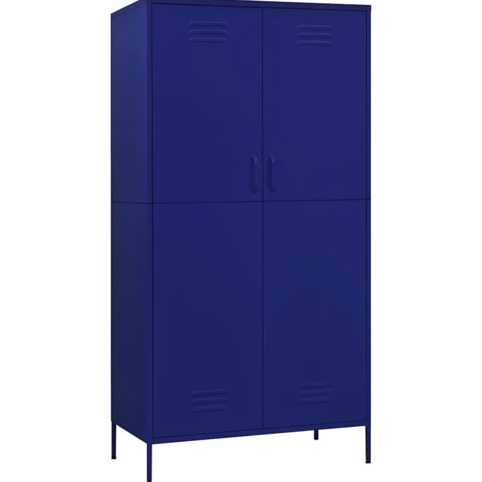 Garde-robe Bleu marine 90x50x180 cm Acier vidaXL