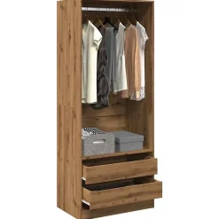 Garde-robe chêne artisanal 80x50x200 cm bois d'ingénierie vidaXL