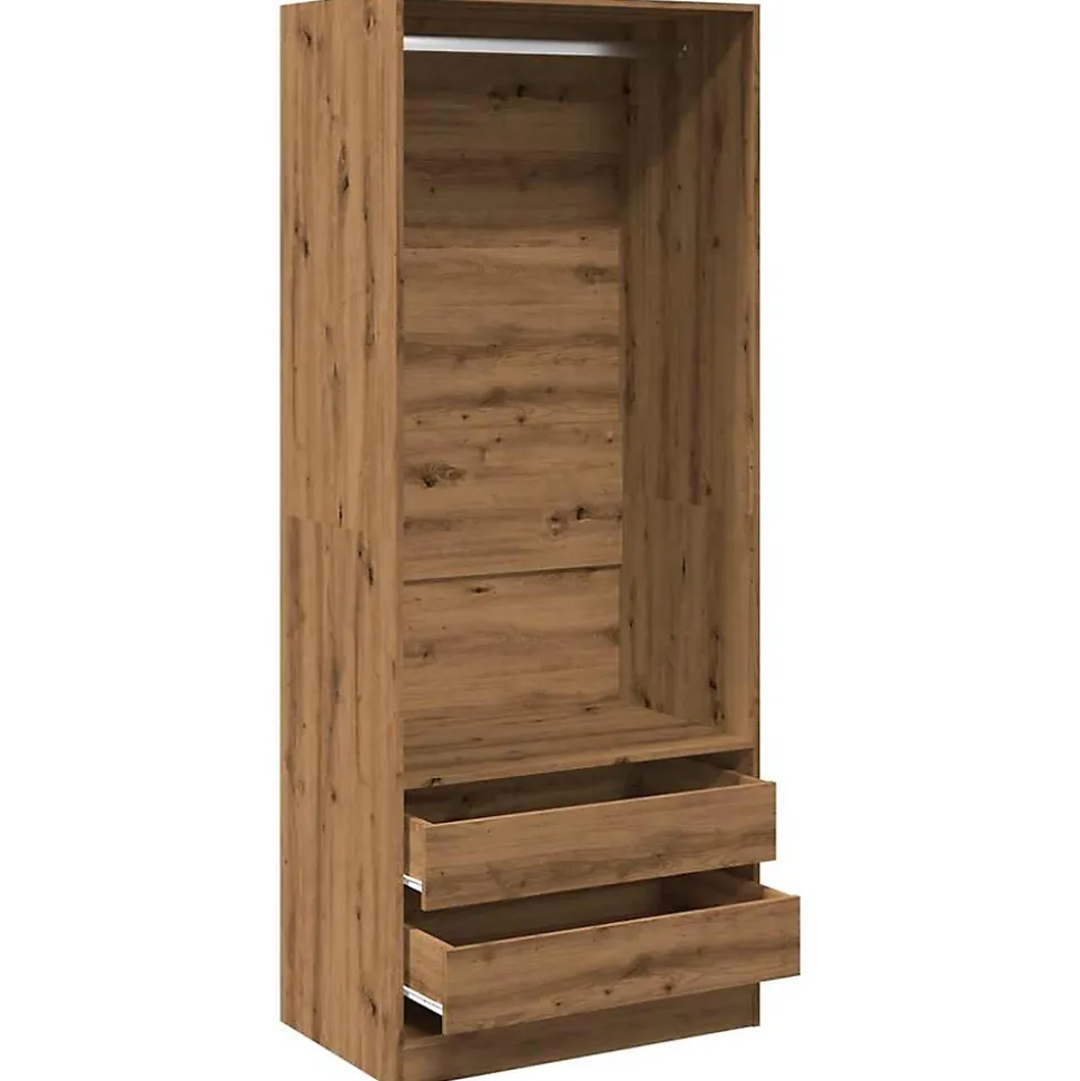 Garde-robe chêne artisanal 80x50x200 cm bois d'ingénierie vidaXL